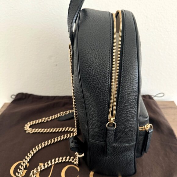 Gucci Pebbled Calfskin Soho Chain Backpack - Pristine Condition, Like New - Picture 7 of 10